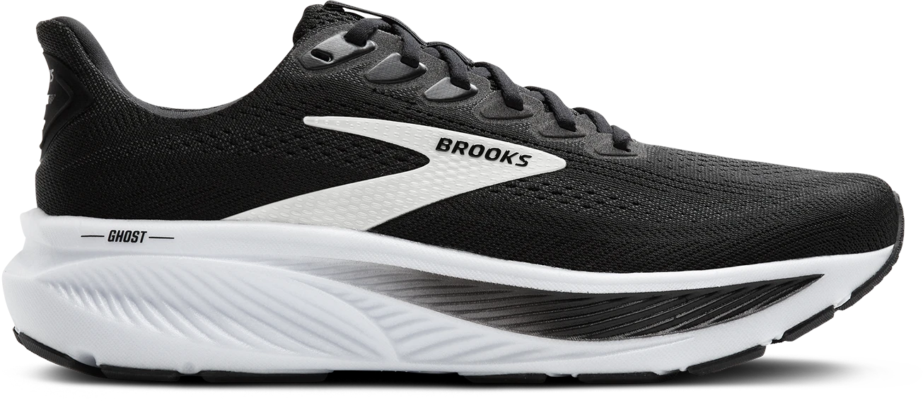BROOKS Men's Ghost 17 WIDE (090 - Black/Grey/White) 1 BROOKS Men's Ghost 17 WIDE (090 - Black/Grey/White)