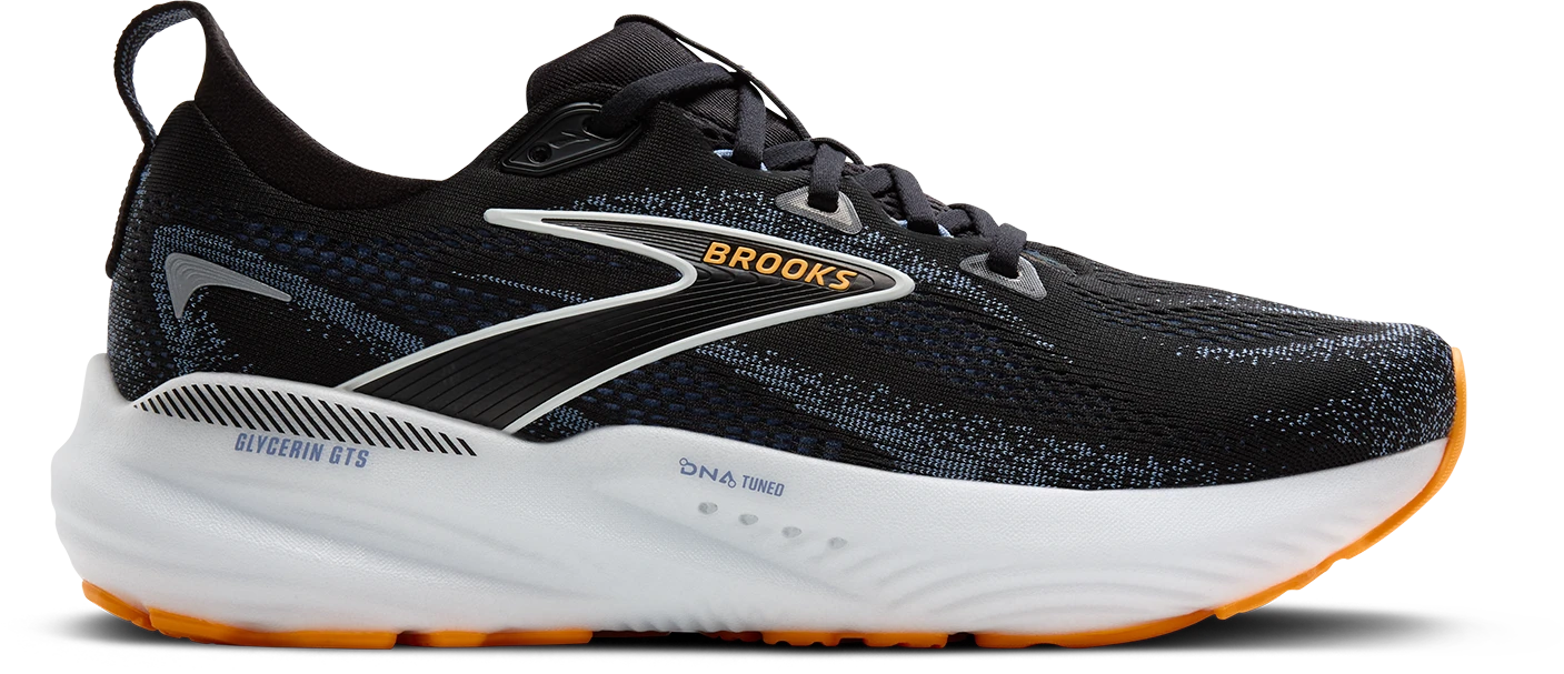 BROOKS Men's Glycerin GTS 22 WIDE (013 - Black/Country Blue/Orange Pop) 1 BROOKS Men's Glycerin GTS 22 WIDE (013 - Black/Country Blue/Orange Pop)