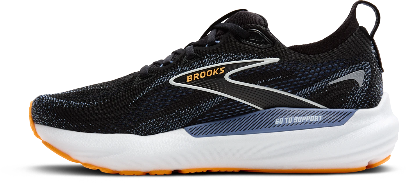 BROOKS Men's Glycerin GTS 22 WIDE (013 - Black/Country Blue/Orange Pop) 2 BROOKS Men's Glycerin GTS 22 WIDE (013 - Black/Country Blue/Orange Pop) - Image 2