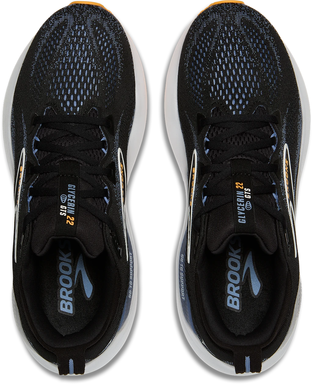 BROOKS Men's Glycerin GTS 22 WIDE (013 - Black/Country Blue/Orange Pop) 4 BROOKS Men's Glycerin GTS 22 WIDE (013 - Black/Country Blue/Orange Pop) - Image 4