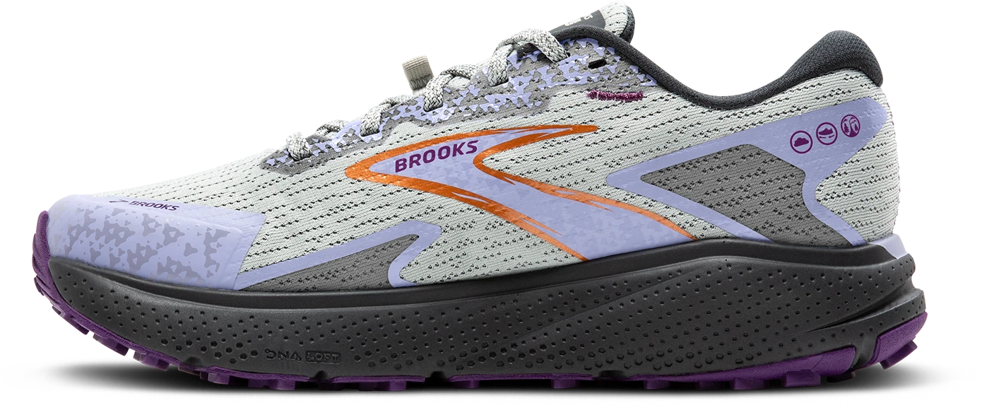 BROOKS Women's Divide 5 (080 - Mercury/Ebony/Sweet Lavender) 2 BROOKS Women's Divide 5 (080 - Mercury/Ebony/Sweet Lavender) - Image 2