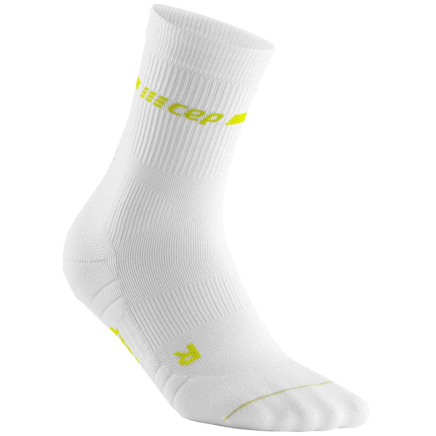 CEP Neon Mid Cut Compression Socks (White/Neon Yellow) 1 CEP Neon Mid Cut Compression Socks (White/Neon Yellow)