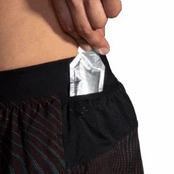 BROOKS Men's Sherpa 3" Split Short (046 - Surge) -Shoes Fashion Store 211329 046 D2 Sherpa 3in Split Short