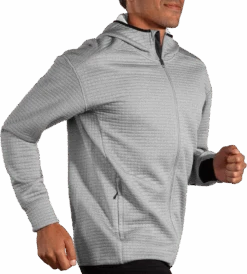 BROOKS Men's Activate Midweight Hoodie (066 - Htr Ash/Black) -Shoes Fashion Store 211515 066 MV Activate Midweight Hoodie