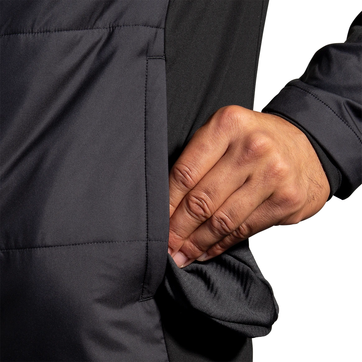 BROOKS Men's Shield Hybrid Jacket 3.0 (001 - Black) 4 BROOKS Men's Shield Hybrid Jacket 3.0 (001 - Black) - Image 4