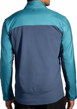 BROOKS Men's Shield Hybrid Jacket 3.0 (418 - Storm Blue/Blue Slate) -Shoes Fashion Store 211524 418 MB Shield Hybrid Jacket 3