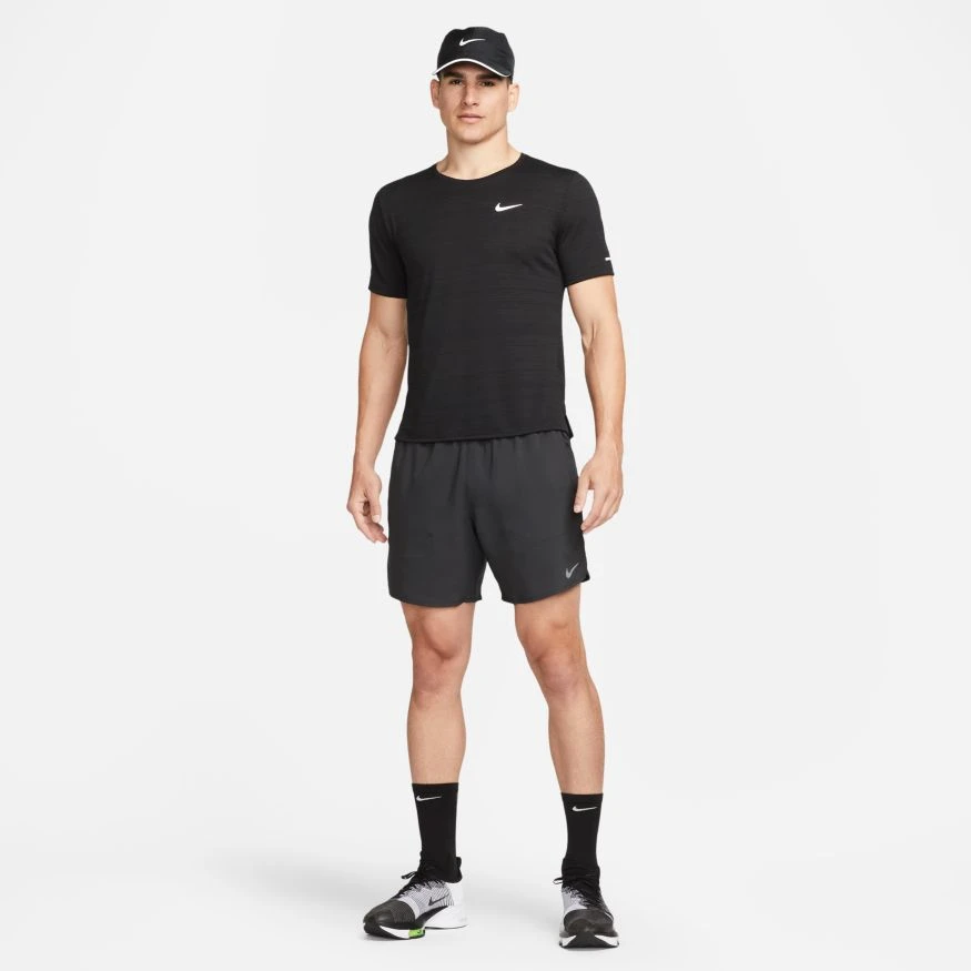 Nike Men's DRI-FIT Stride 7" Shorts (010 - Black/Black/Reflective Silver) 3 Nike Men's DRI-FIT Stride 7" Shorts (010 - Black/Black/Reflective Silver) - Image 3