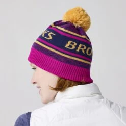 Unisex Heritage Pom Beanie (523 - Magenta/Brooks) -Shoes Fashion Store 280476 523 mb heritage pom beanie unisex running beanie