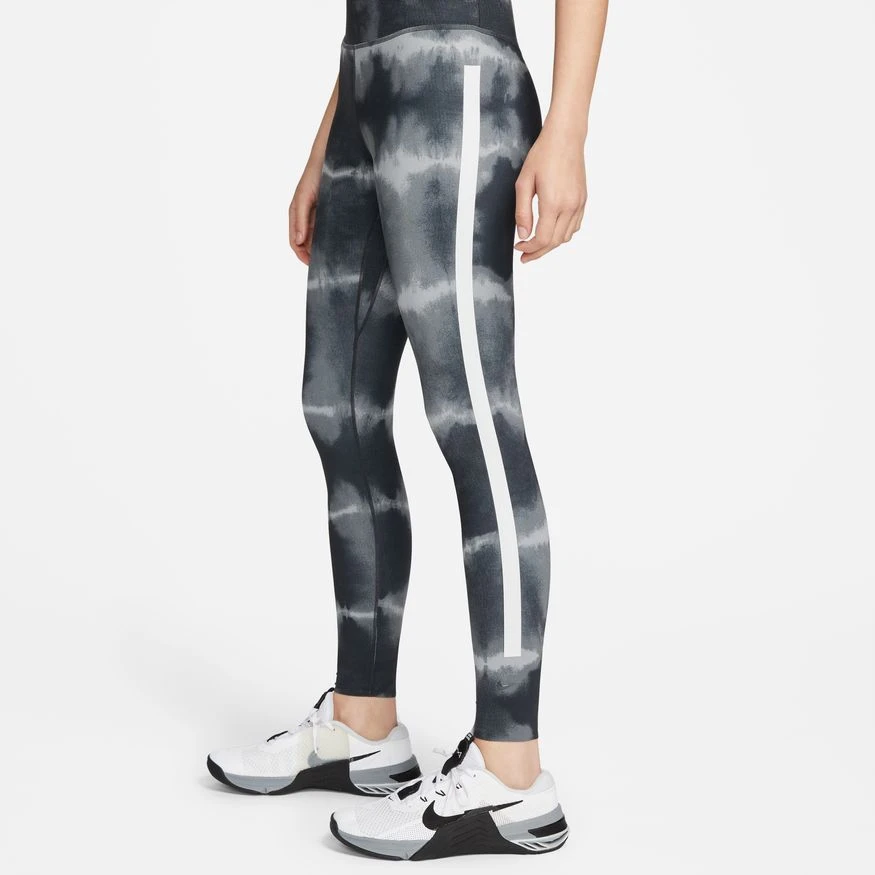 Nike Women's One Luxe Mid-Rise Printed Leggings (010 - Black/White/Clear) 4 Nike Women's One Luxe Mid-Rise Printed Leggings (010 - Black/White/Clear) - Image 4