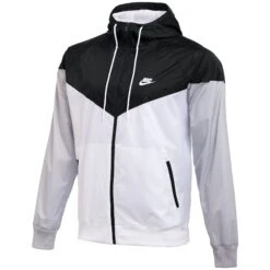 Nike Men's Windrunner Hooded Training Windbreaker (012 - Team Black/Team White/Wolf Grey/White)