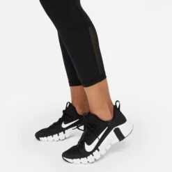 Nike Women's Pro Mid-Rise Crop Mesh-Panel Leggings (013 - Black/White) -Shoes Fashion Store AURORA CZ9803 013 PHSYM003 2000