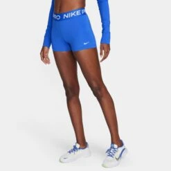 Nike Women's Pro 3" Shorts (407 - Hyper Royal/White)