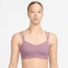 Nike Women's Zenvy Strappy Light-Support Padded Sports Bra (523 - Plum Dust/White)