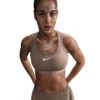 Nike Women’s Swoosh Medium Support Sports Bra (233 - Mink Brown/White)