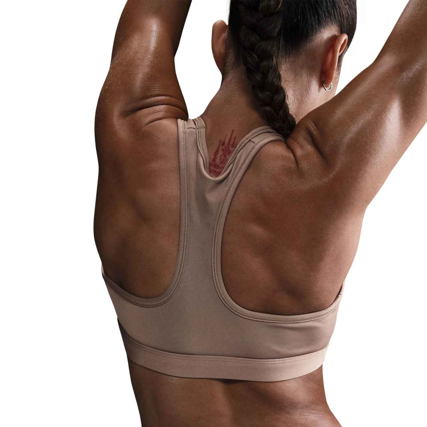 Nike Women’s Swoosh Medium Support Sports Bra (233 - Mink Brown/White) 5 Nike Women’s Swoosh Medium Support Sports Bra (233 - Mink Brown/White) - Image 5