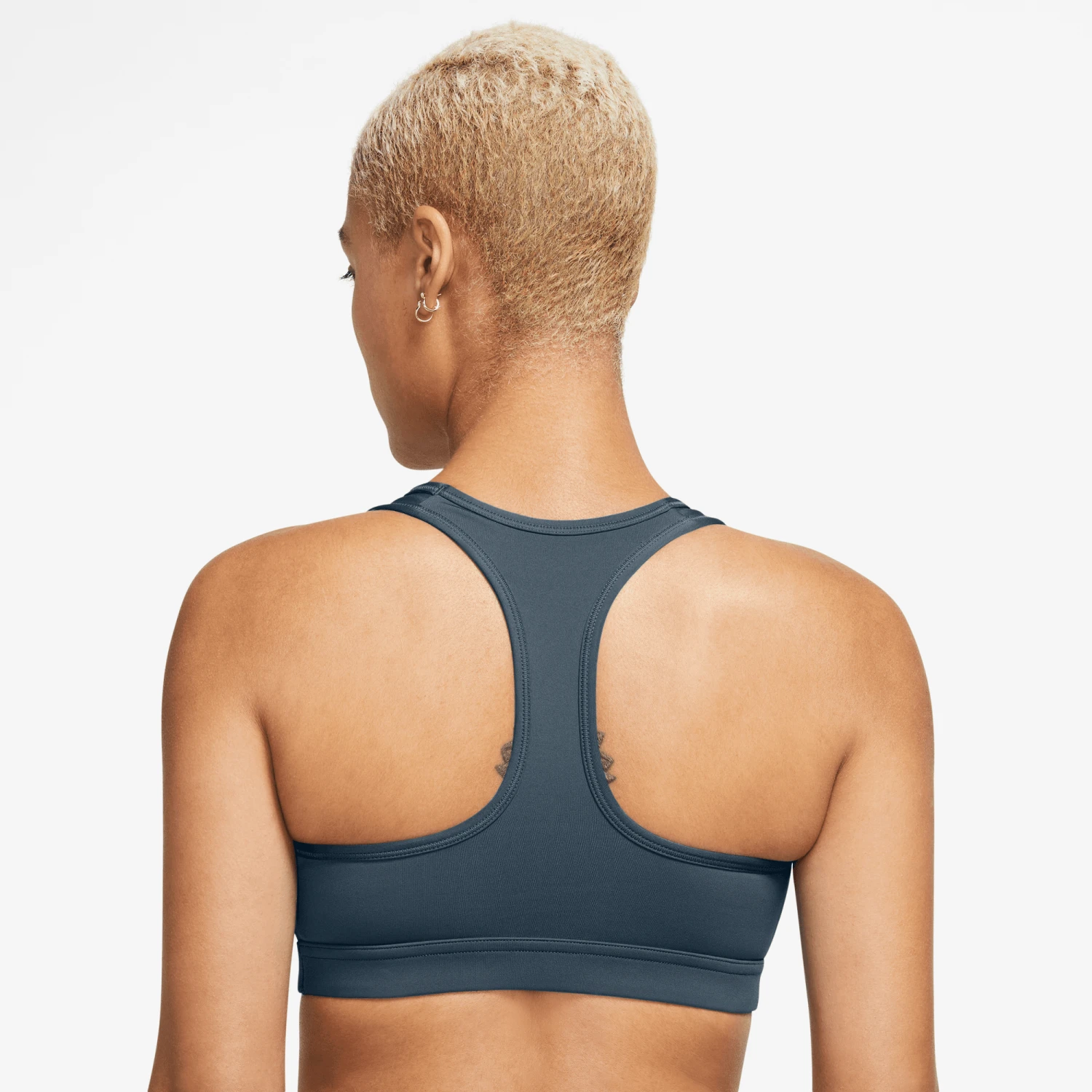Nike Women’s Swoosh Medium Support Sports Bra (478 - Armor Navy/White) 2 Nike Women’s Swoosh Medium Support Sports Bra (478 - Armor Navy/White) - Image 2