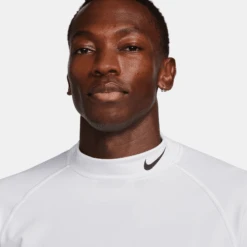 Nike Men's Dri-FIT Warm Long-Sleeve Fitness Mock (100 - White/Black) -Shoes Fashion Store AURORA FB8515 100 PHSYM001 2000