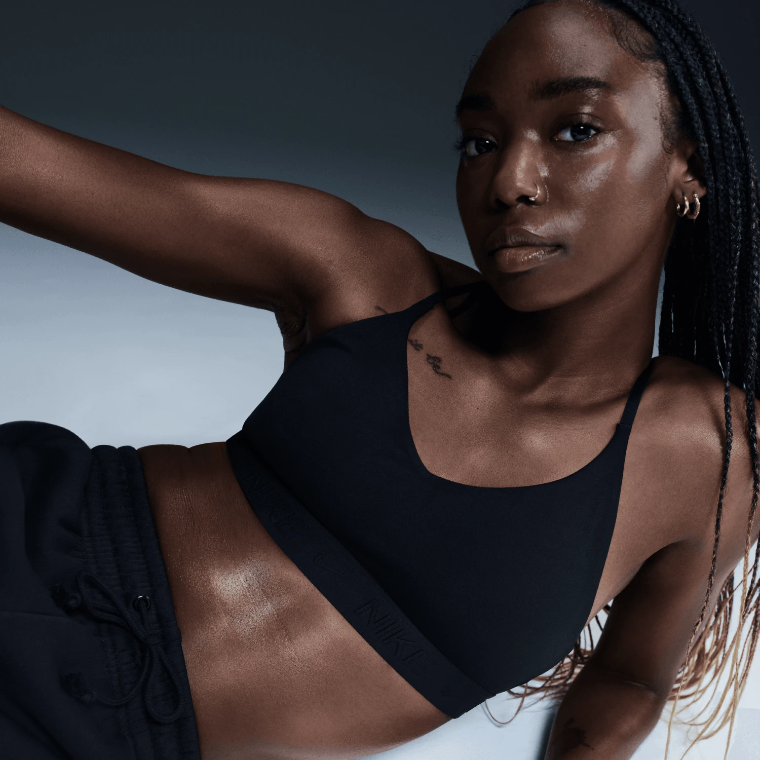 Nike Women's Indy Light Support Padded Adjustable Sports Bra (010 - Black/Black) 1 Nike Women's Indy Light Support Padded Adjustable Sports Bra (010 - Black/Black)