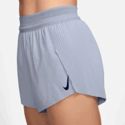 Nike Women's DRI-FIT ADV Aeroswift Mid-Rise Brief-Lined 3" Running Shorts (057 - Ghost/Blue Void) -Shoes Fashion Store AURORA FN2328 057 PHSYM002 2000