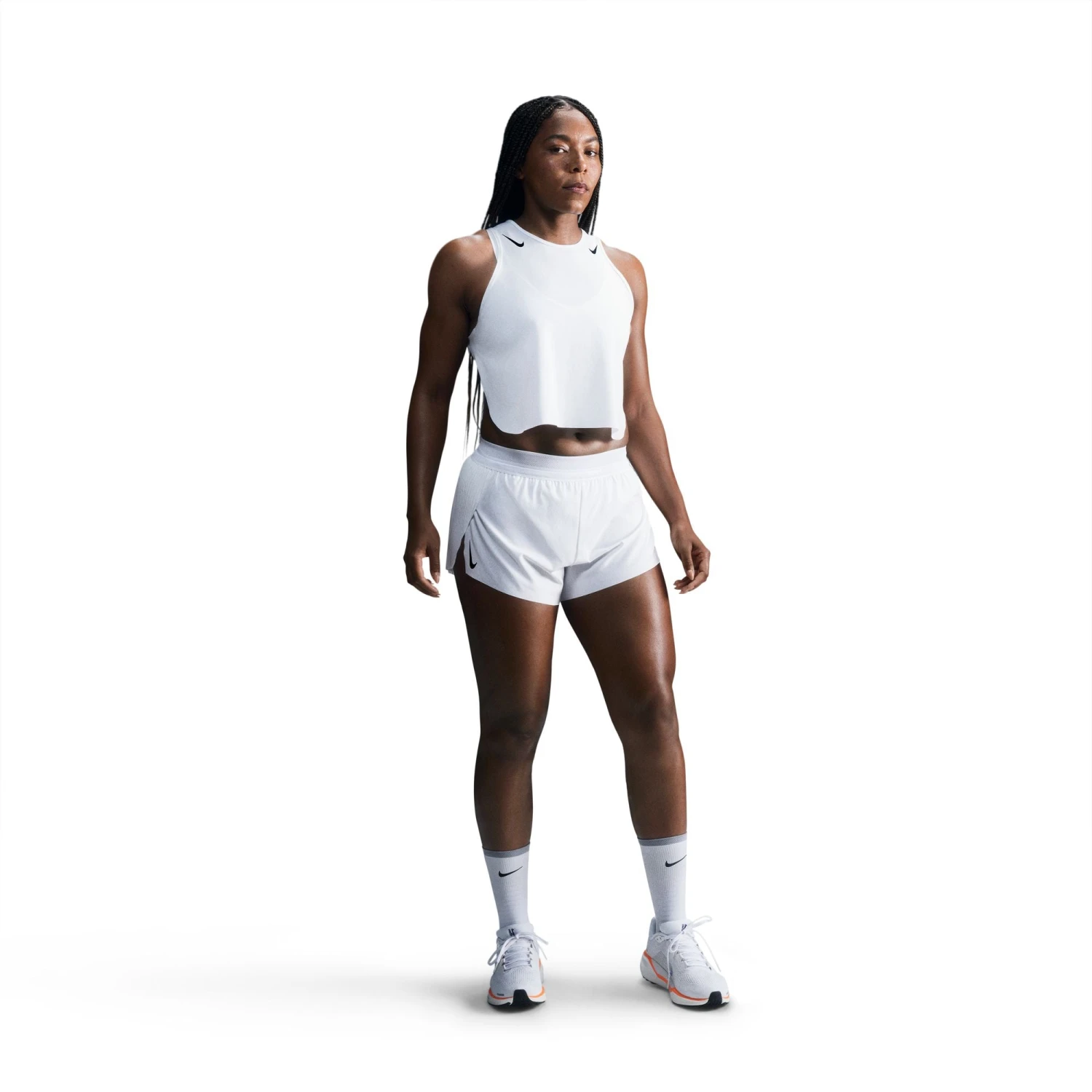 Nike Women's DRI-FIT ADV Aeroswift Mid-Rise Brief-Lined 3" Running Shorts (100 - White/Black) 1 Nike Women's DRI-FIT ADV Aeroswift Mid-Rise Brief-Lined 3" Running Shorts (100 - White/Black)