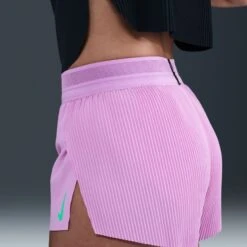 Nike Women's DRI-FIT ADV Aeroswift Mid-Rise Brief-Lined 3" Running Shorts (532 - Rush Fuchsia/Aster Pink/Green Shock) -Shoes Fashion Store AURORA FN2328 532 PHSYMG02 2000
