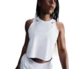 Nike Women's AeroSwift Women's Dri-FIT ADV Cropped Running Tank Top (100 - White/Black)