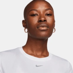 Nike Women's One Classic DRI-FIT Sort-Sleeve Top (100 - White/Black) -Shoes Fashion Store AURORA FN2798 100 PHSYM001 2000