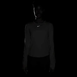 Nike Women's One Classic DRI-FIT Long-Sleeve Top (100 - White/Black) -Shoes Fashion Store AURORA FN2801 100 PHSYM002 2000