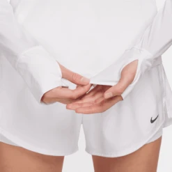 Nike Women's One Classic DRI-FIT Long-Sleeve Top (100 - White/Black) -Shoes Fashion Store AURORA FN2801 100 PHSYM003 2000