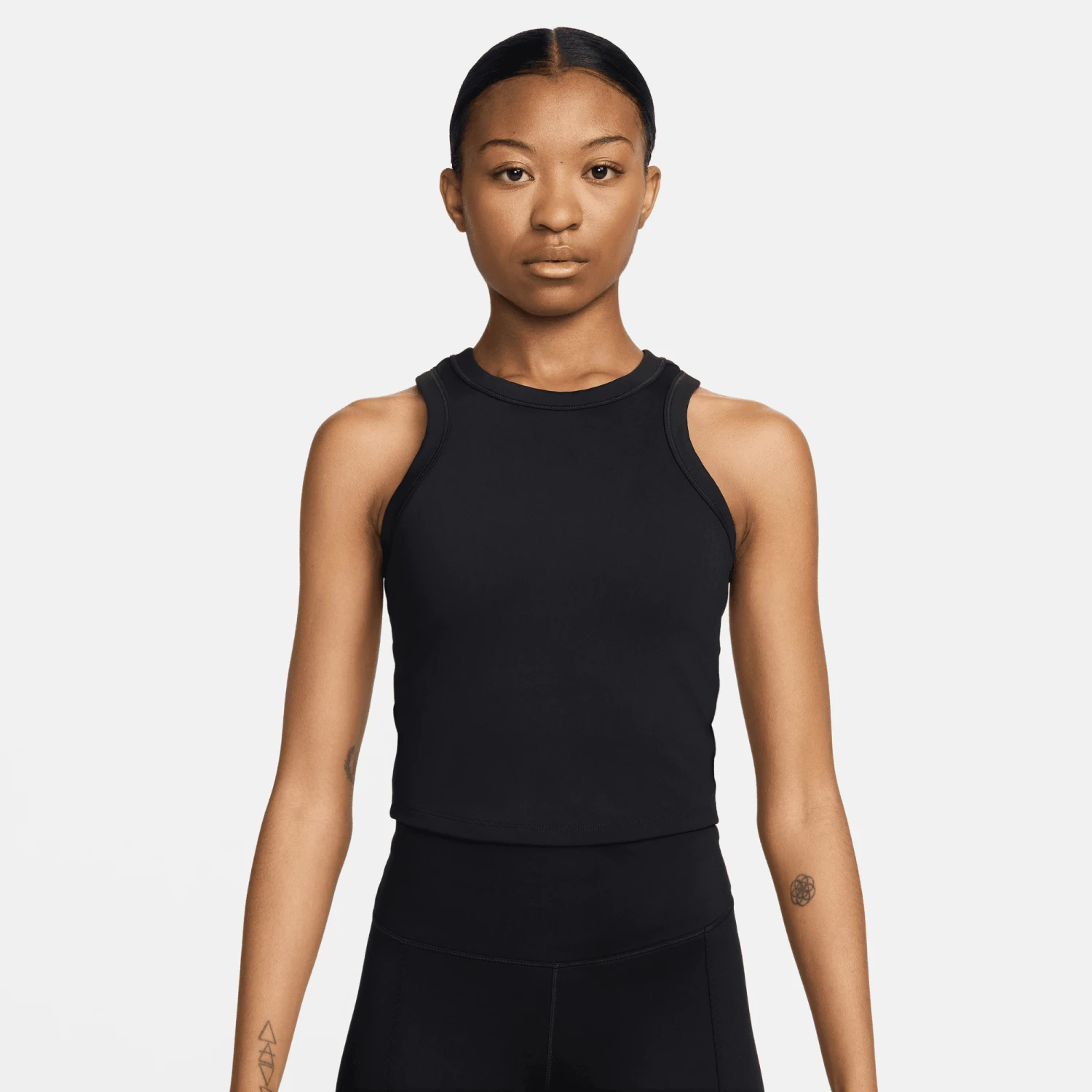 Nike Women's One Fitted Women's Dri-FIT Cropped Tank Top (010 - Black) 1 Nike Women's One Fitted Women's Dri-FIT Cropped Tank Top (010 - Black)