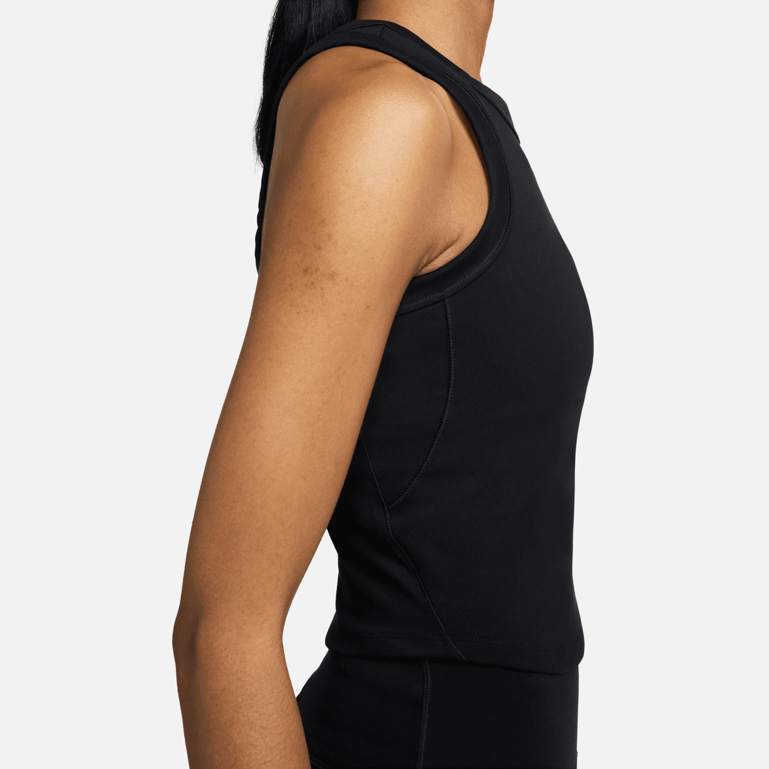 Nike Women's One Fitted Women's Dri-FIT Cropped Tank Top (010 - Black) 3 Nike Women's One Fitted Women's Dri-FIT Cropped Tank Top (010 - Black) - Image 3