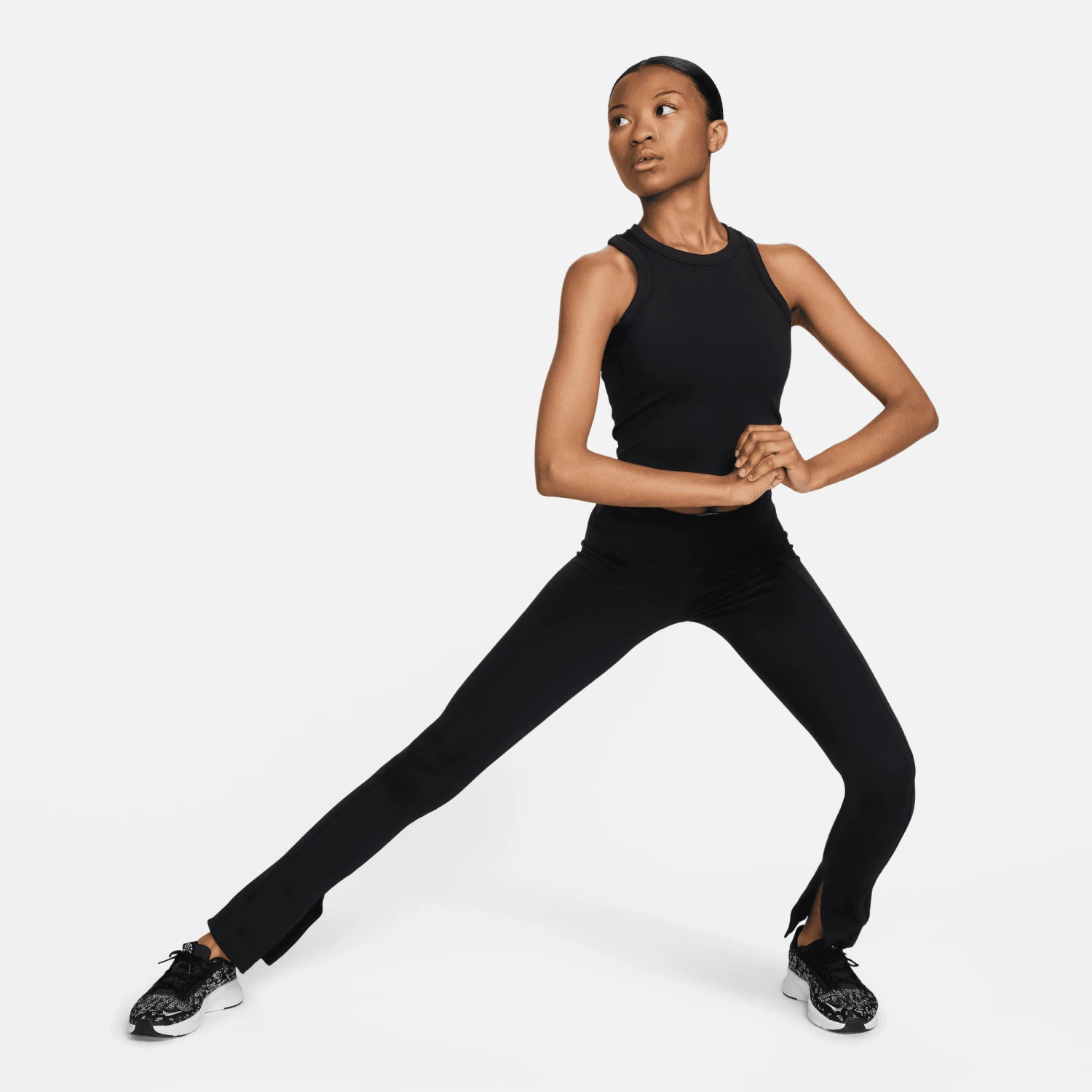 Nike Women's One Fitted Women's Dri-FIT Cropped Tank Top (010 - Black) 5 Nike Women's One Fitted Women's Dri-FIT Cropped Tank Top (010 - Black) - Image 5