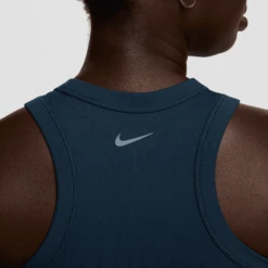 Nike Women's One Fitted Women's Dri-FIT Cropped Tank Top (478 - Armory Navy/Black) -Shoes Fashion Store AURORA FN2806 478 PHSYM002 2000