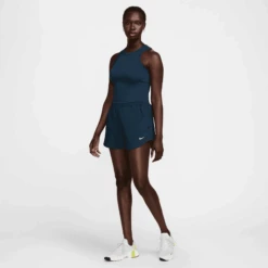 Nike Women's One Fitted Women's Dri-FIT Cropped Tank Top (478 - Armory Navy/Black) -Shoes Fashion Store AURORA FN2806 478 PHSYM003 2000