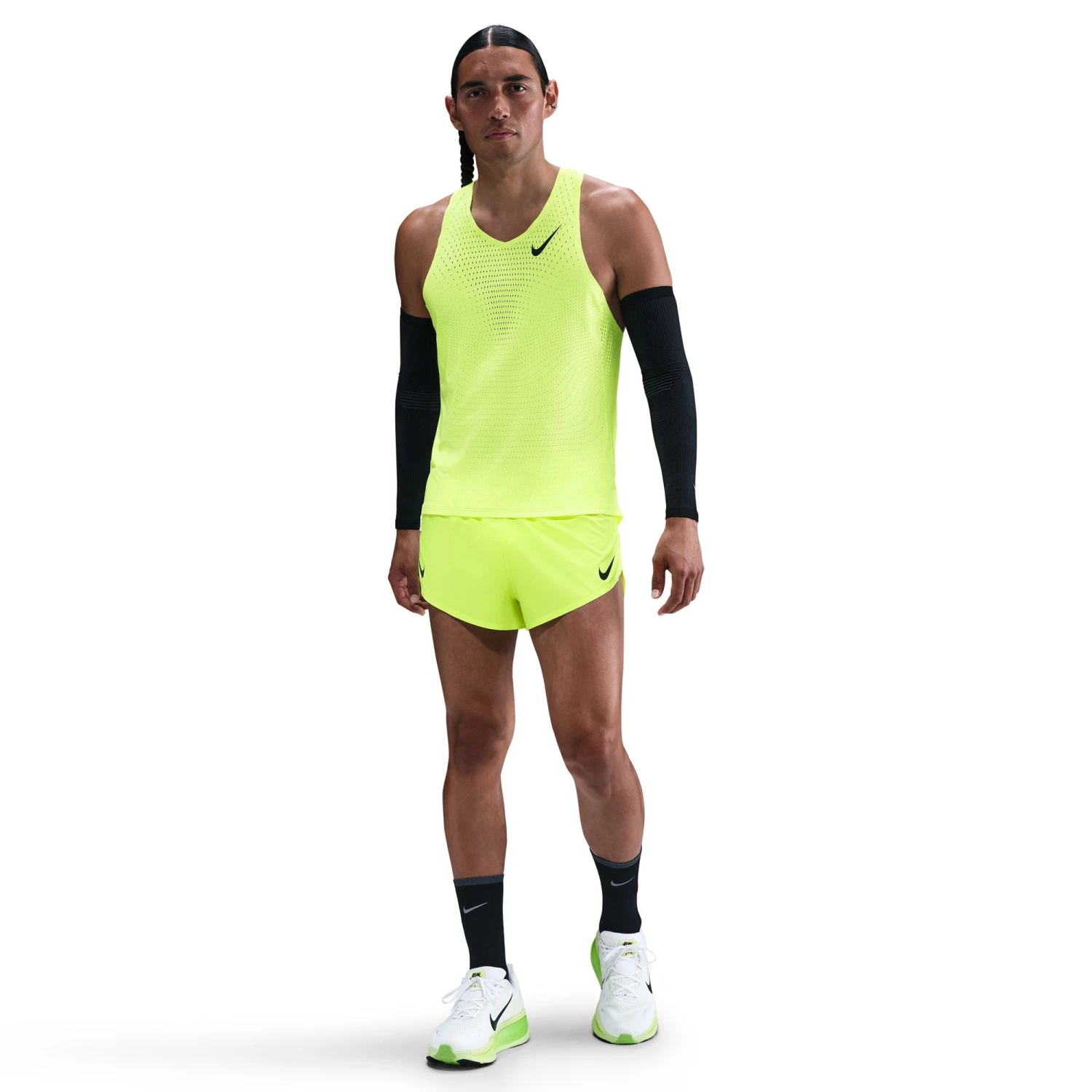 Nike Men's Aeroswift Dri-FIT ADV 2" Brief-Lined Running Shorts (702 - Volt/Black) 2 Nike Men's Aeroswift Dri-FIT ADV 2" Brief-Lined Running Shorts (702 - Volt/Black) - Image 2