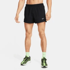 Nike Men's Dri-FIT Fast 3" Brief-Lined Running Shorts (010 - Black/Black/Reflective Silver)