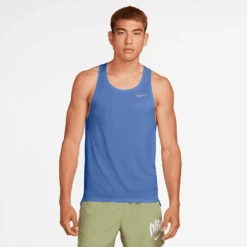 Nike Men's Fast Dri-FIT Running Singlet (411 - Comet Blue/Reflective Silver)