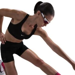 Nike Women's Swift Women's High-Waisted 4" Tight Running Shorts With Pockets (010 - Black/Reflective Silver) -Shoes Fashion Store AURORA HJ2258 010 PHSYM003 2000