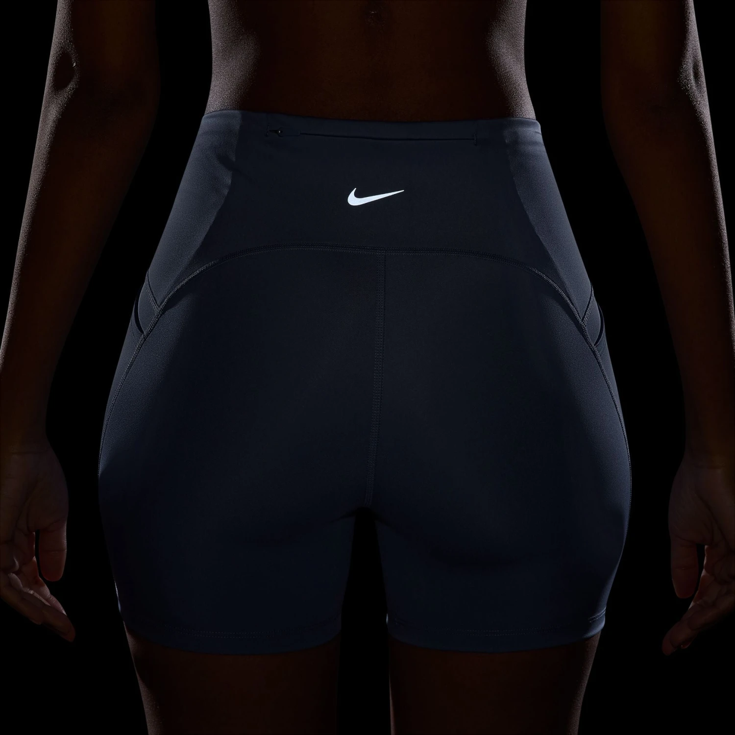 Nike Women's Swift Women's High-Waisted 4" Tight Running Shorts With Pockets (499 - World Indigo/Reflective Silver) 9 Nike Women's Swift Women's High-Waisted 4" Tight Running Shorts With Pockets (499 - World Indigo/Reflective Silver) - Image 9