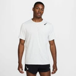 Nike Men's AeroSwift Dri-FIT ADV Short-Sleeve Running Top (121 - Summit White/Black)