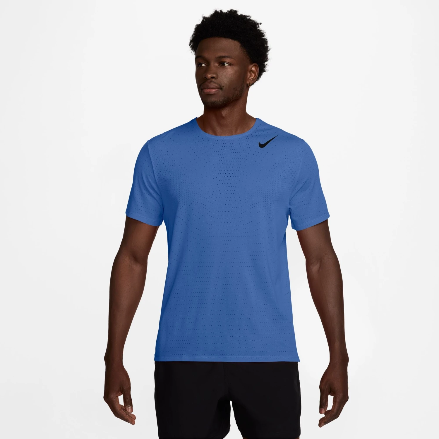 Nike Men's AeroSwift Dri-FIT ADV Short-Sleeve Running Top (411 - Comet Blue/Black) 1 Nike Men's AeroSwift Dri-FIT ADV Short-Sleeve Running Top (411 - Comet Blue/Black)