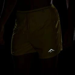 Nike Men's Trail Second Sunrise 5" Dri-FIT ADV Brief-Lined Running Shorts (718 - Lightening/Lightening/Desert Khaki/Black) -Shoes Fashion Store AURORA HJ3572 718 PHSYM200 2000