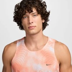 Nike Men's Running Division Breathe Dri-FIT ADV Running Tank Top (844 - Apricot Agate/Reflective Black) -Shoes Fashion Store AURORA HJ4146 844 PHSYM001 2000