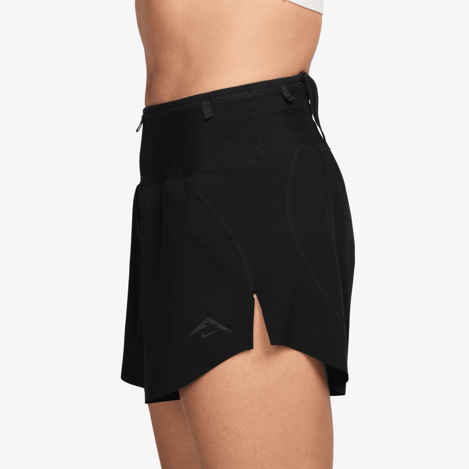 Nike Women's Trail Dri-FIT Brief-Lined Running Shorts (010 - Black/White/Flat Silver/Black) 2 Nike Women's Trail Dri-FIT Brief-Lined Running Shorts (010 - Black/White/Flat Silver/Black) - Image 2