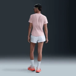 Nike Women's Swift Dri-FIT Short-Sleeve Running Top (607 - Atmosphere/Reflective Silver) -Shoes Fashion Store AURORA HM9698 607 PHSBM001 2000