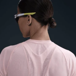 Nike Women's Swift Dri-FIT Short-Sleeve Running Top (607 - Atmosphere/Reflective Silver) -Shoes Fashion Store AURORA HM9698 607 PHSYM002 2000