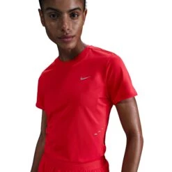 Nike Women's Swift Dri-FIT Short-Sleeve Running Top (696 - LT Crimson/Reflective Silver) -Shoes Fashion Store AURORA HM9698 696 PHSYM001 2000