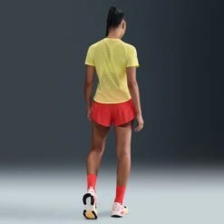 Nike Women's Swift Dri-FIT Short-Sleeve Running Top (712 - Light Zitron/Reflective Silver) -Shoes Fashion Store AURORA HM9698 712 PHSBMG01 2000