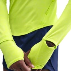 Nike Women's Swift Dri-FIT UV 1/4-Zip Running Top (389 - Cyber/Heater/Reflective Silver) -Shoes Fashion Store AURORA HQ0499 389 PHSYM004 2000