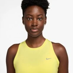 Nike Women's Swift Dri-FIT Running Tank Top (712 - Light Zitron/Reflective Silver) -Shoes Fashion Store AURORA HQ0620 712 PHSYM001 2000